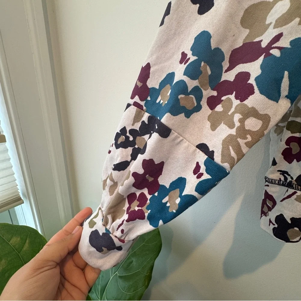 GUC Maeve x Anthropologie two tone floral printed sweatshirt XL - Picture 5 of 5